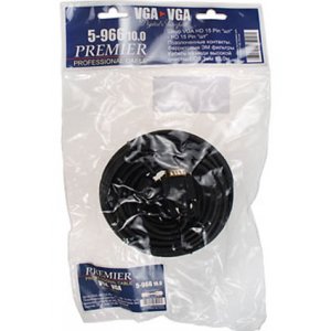 5-966 L=10.00М, 5-966, Шнур VGA HD 15pin "шт"-HD 15pin "шт",D=8.2мм с ферр., L=10.00м