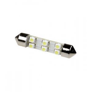 ARL-41MM WHITE, Автолампа белая 12V,(6 LED 3528, SV8.5)