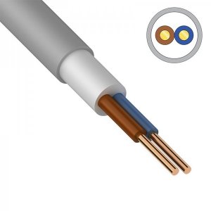 Кабель NUM-O (NYM) 2x2,5 мм², 100 м, ГОСТ (ККЗ)      ( ТОП - 3 )