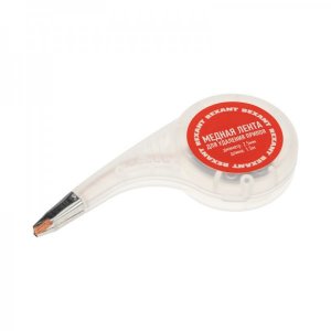 Оплетка для удаления припоя REXANT, медная, 2.5 мм x 1.5 м, диспенсер