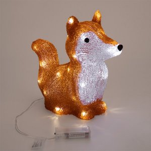 Акриловая светодиодная фигура «Лисенок» 26 см, (2хАА), 30 светодиода