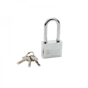 Замок навесной серия сталь 50 мм длинная дужка Четыре Сезона