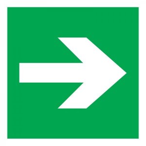 Табличка ПВХ эвакуационный знак «Направляющая стрелка» 200х200 мм REXANT