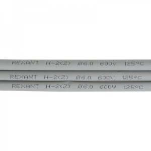 Термоусадка   6,0 / 3,0 мм, серая (упак. 50 шт. по 1 м)  REXANT