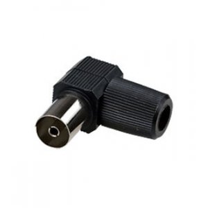 4-005 BK, разъем телевизионный "гн" угл.пластик на каб. винт чер.