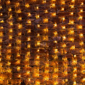 СЕТЬ 2х1,5м, черный ПВХ, 288 LED ТЕПЛЫЙ БЕЛЫЙ, соединяется