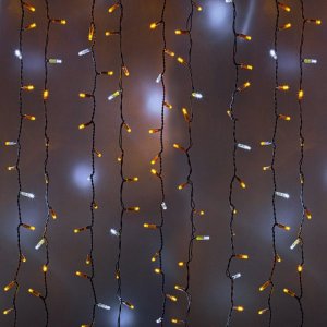 ДОЖДЬ (занавес) 2х1,5м, белый провод, мерцающий "Flashing", 360 LED ЖЁЛТЫЕ