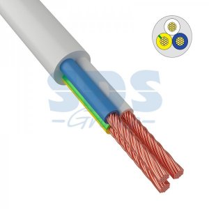 Провод ПВС 3x1,5 мм², 150 м., белый, ГОСТ  (ККЗ)      ( ТОП - 4 )