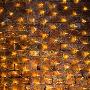 СЕТЬ 2х1,5м, прозрачный ПВХ, 288 LED ТЕПЛЫЙ БЕЛЫЙ, соединяется