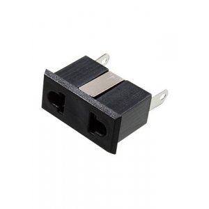 AS-15B черный, гнездо AC на корпус с защелкой, 2 контакта , 250В 10А