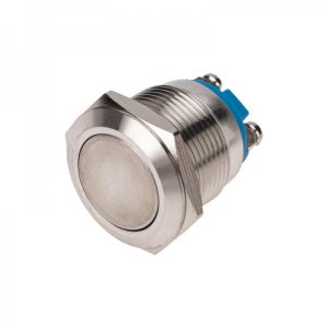 Кнопка  антивандальная Ø19  Б/Фикс (2с винт) (ON)-OFF плоская (PBS-28В-2) REXANT