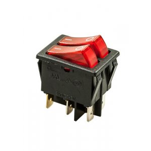 797 ПЕРЕКЛЮЧАТЕЛЬ 6 КОНТ. 250В/15.0А КРАСНЫЙ С ПОДСВЕТКОЙ (767)