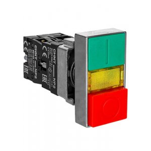 573829, Двойная кнопка NP2-BW8465 1НО+1НЗ AC230В(LED) IP40