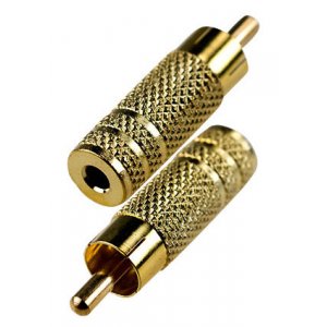 2-224G, переходник RCA штекер - 3.5мм гнездо моно металл "позолоченный"