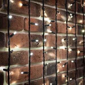 ДОЖДЬ (занавес) 2х6м, черный ПВХ, эффеккт водопада, 1520 LED БЕЛЫЕ     к разветвителям не подходит