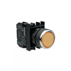 B100DS, Кнопка нажимная круглая желтая