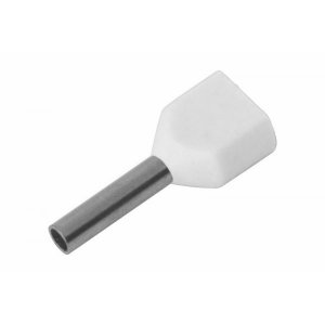 НАКОНЕЧНИК ШТЫРЕВОЙ ВТУЛОЧНЫЙ изолированный   F-8мм 2х0.5мм² (НШВи(2) 0.5-8 / Ги2 0,5-8 / ТE0508) белый  REXANT