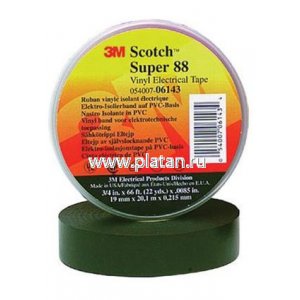 Scotch Super 88 19мм х 20м х 0.22мм черная, Изолента ПВХ высшего класса