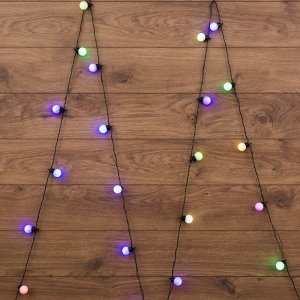 Гирлянда "Шарики" Ø30 мм 5м темно-зеленый ПВХ, 25 LED RGB, соединяется