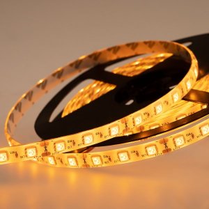 LED лента 12В, 10мм, IP65, SMD 5050, 60 LED/m, 12V, ЖЕЛТАЯ (катушка 5 метров)