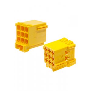 1-967621-1, корпус розетки 9 контактов Junior Timer 5мм желтый