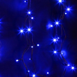ДЮРАПЛЕЙ  20м (4 модуля x 5м), черный КАУЧУК, 200 (50x4) LED Синие, соединяется (партия 2020 - нужен шнур питания 315-000)