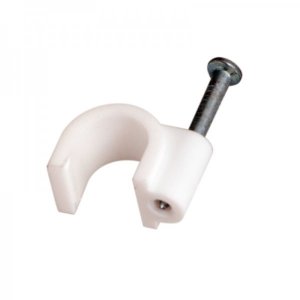 Крепеж кабеля круглый  8 мм, белый (упак. 20 шт)  REXANT