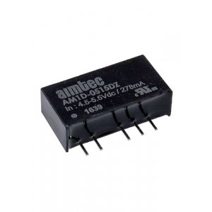 AM1D-0515DZ, DC-DC преобразователь 1Вт вх 5В вых 15/33мА изол. 1кВ