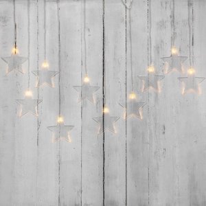 Гирлянда «Звезды» 1,5х0,6 м, прозрачный ПВХ, 10 LED, теплый белый, IP20