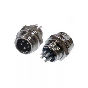 1-566-5, Разъем MIC-12 5 контактов штекер металл на корпус