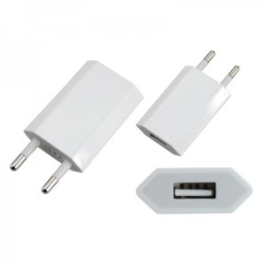 Сетевое зарядное устройство iPhone/iPod USB белое (СЗУ) (5V, 1 000 mA) REXANT