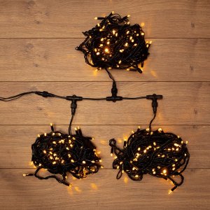 Клип лайт 24В, 3 нити по 20 м, свечение с динамикой, 399 LED Желтые, не соединяется