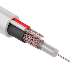 Кaбeль KBK-B-1,5 +2x0,75мм², (Cu/Cu), белый, ø6,5 мм (бухта 200м) (одножильный РК 75-1,5)  REXANT