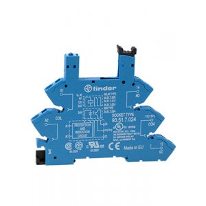 93.51.7.024, Розетка с безвинтовыми клеммами (пружинный зажим) для реле 34 серии; питание 24В DC; в