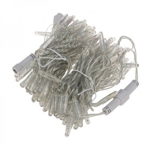 НИТЬ 10м, прозрачный ПВХ, 100 LED ТЕПЛЫЙ БЕЛЫЙ, соединяется, 24В (нужен трансформатор 531-100 или 104-127)