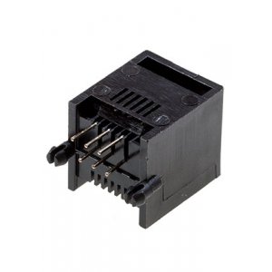 L-KLS12-124-6P6C-W/O-1-01, розетка угловая на плату тип 1A (TJ1A - 6P6C)