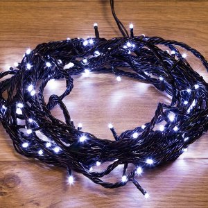 ТВИНКЛ 10м, черный ПВХ, 100 LED Белые