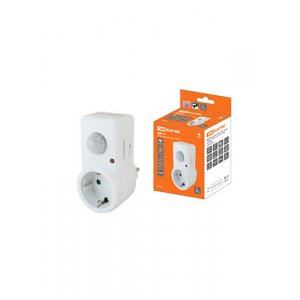 ДДР-01 SQ0324-0027, розетка с датчиком движения 1200Вт, 10-420с, 2-9м, 3+лк, 120гр IP20  SQ0324-0027