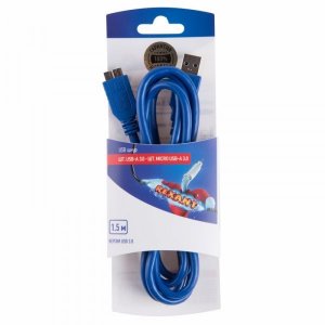 Шнур шт. USB A 3.0 - шт. micro USB 3.0   1,5м  REXANT   ВЫВОДИМ!!!!!!!!