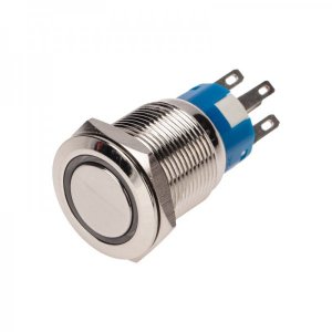 Кнопка  антивандальная Ø19 12В Фикс (5с) ON-OFF/OFF-ON подсв/красная  REXANT