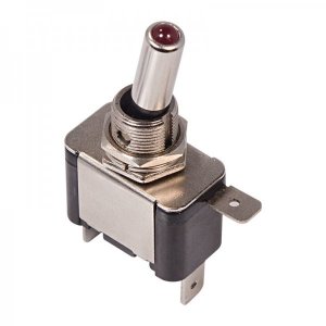 Тумблер 12V 25А (3c) ON-OFF однополюсный  с красной LED подсветкой  (ASW-07D)  REXANT