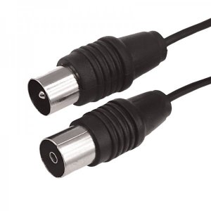 ВЧ кабель, ТВ гнездо - ТВ штекер, длина 10 метров, чeрный (тонкий кабель)  REXANT