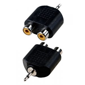 2-194, переходник 2.5мм штекер моно - 2 x RCA гнездо пластик