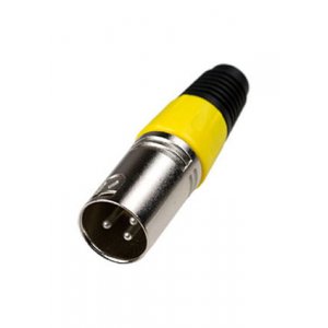1-503 YE, разъем XLR 3 контакта штекер металл цанга на кабель желтый