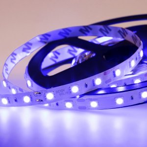 LED лента 12В, 10мм, IP23, SMD 5050, 60 LED/m, 12V, СИНЯЯ (катушка 5 метров)