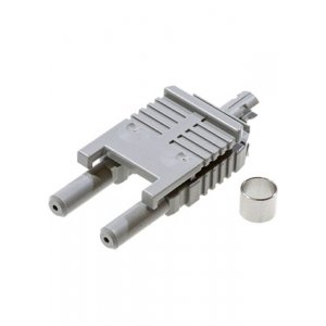 HFBR-4516Z, Разъем VL сдвоенный с защелкой серый + дуплексное обжимное кольцо