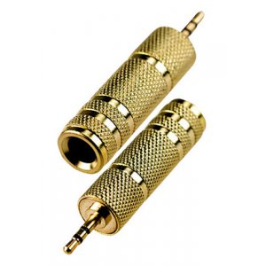 2-026G, переходник 2.5мм штекер стерео - 6.35мм гнездо стерео мет."позол."