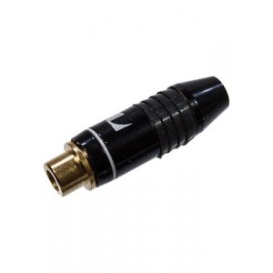 1-225G WHITE, гнездо RCA металл на кабель белый "позолоченный"