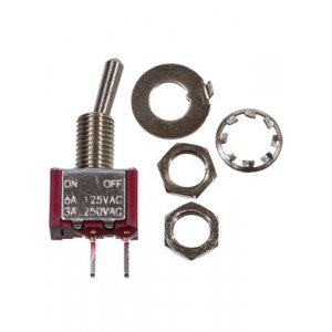 MTS-101-A2-R, миниатюрный тумблер ON-OFF 2 контакта на плату, красный