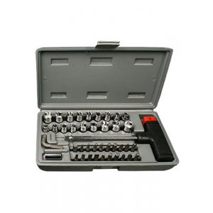 WP-9413BTB, набор отвертка-вороток (20 бит + 18 торцевых головок) в кейсе